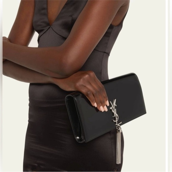Yves Saint Laurent Black Leather Clutch - Picture 11 of 11